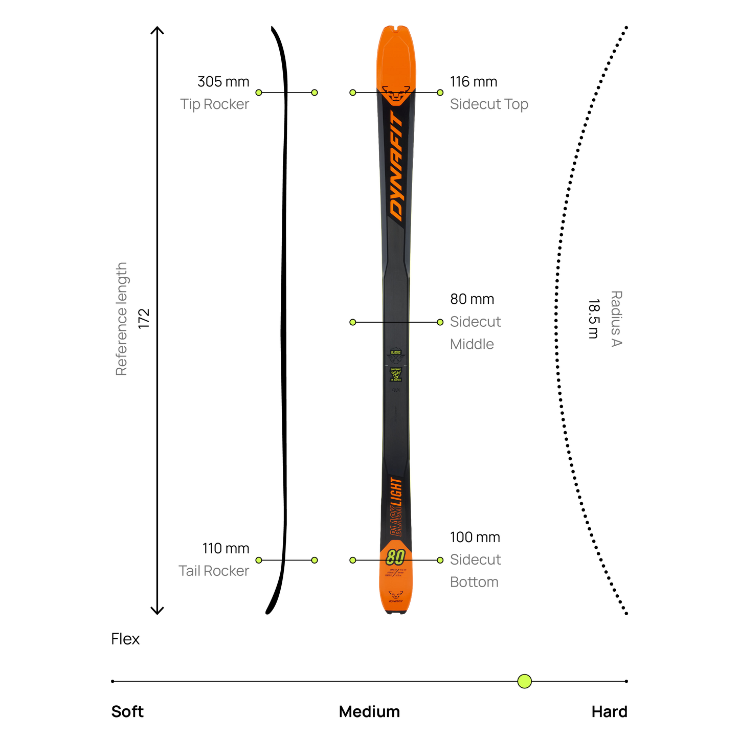 DYNAFIT BLACKLIGHT 80 SKI - SUKSET