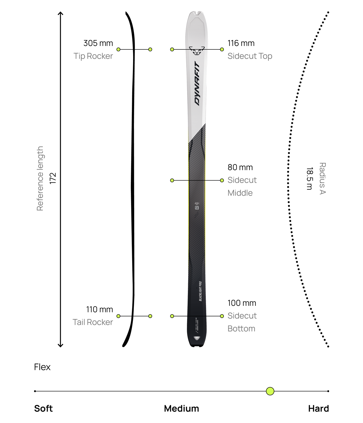 DYNAFIT BLACKLIGHT PRO TOURING SKI - SKI TOURING SUKSET
