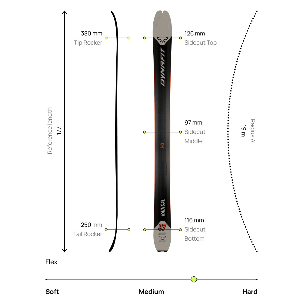 DYNAFIT RADICAL 97 SKI - VAPAALASKUSUKSET