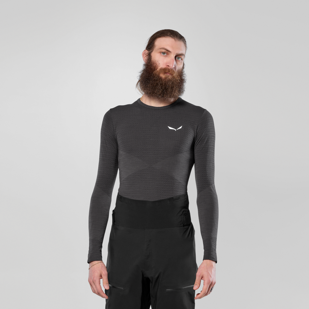 SALEWA ZEBRU MED WARM AMR M 1/2Z TEE - TEKNINEN MERINOALUSPAITA