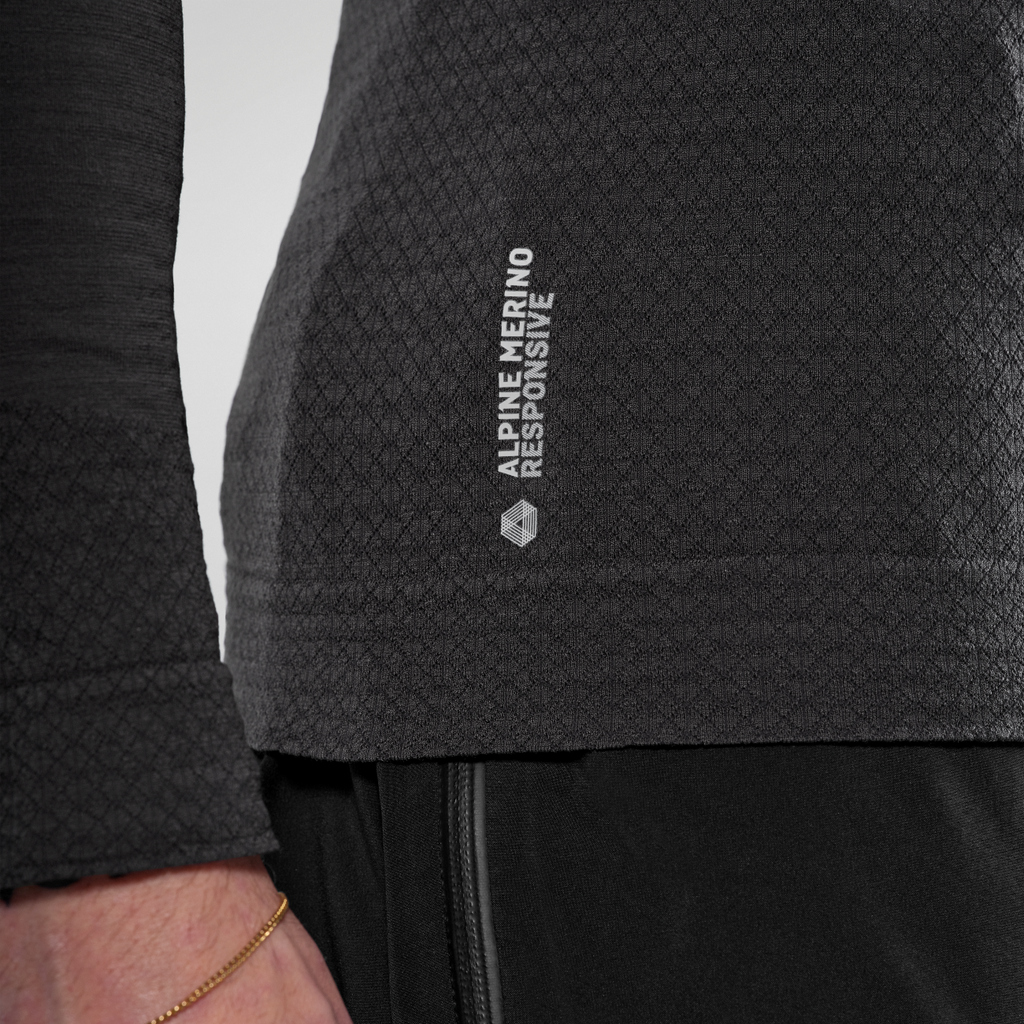 SALEWA ZEBRU MED WARM AMR M 1/2Z TEE - TEKNINEN MERINOALUSPAITA