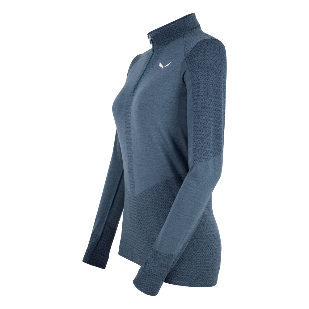 SALEWA ZEBRU MED WARM AMR W 1/2Z TEE. - TEKNINEN MERINOALUSPAITA