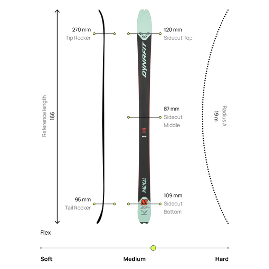 DYNAFIT RADICAL 88 WOMEN SKI - SKI TOURING SUKSET