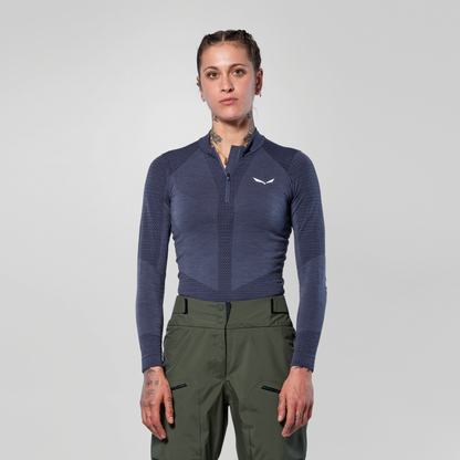 SALEWA ZEBRU MED WARM AMR W 1/2Z TEE. - TEKNINEN MERINOALUSPAITA