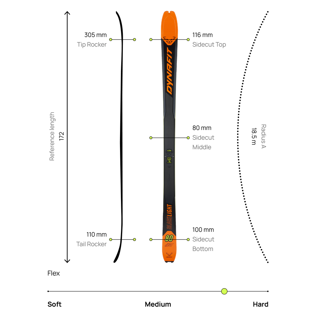 DYNAFIT BLACKLIGHT 80 SKI - SUKSET