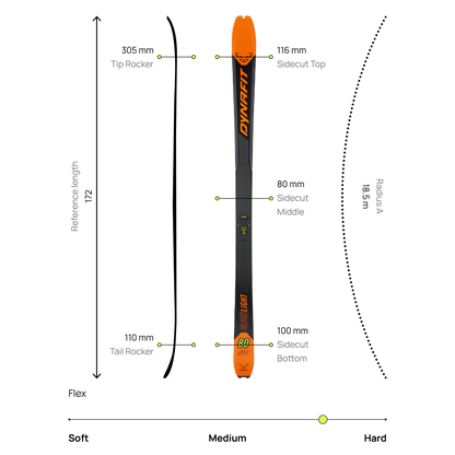DYNAFIT BLACKLIGHT 80 SKI - SUKSET
