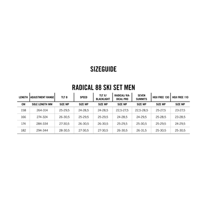 DYNAFIT RADICAL 88 SKI SET - SUKSISETTI