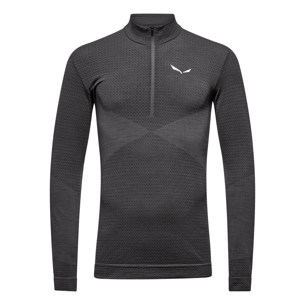 SALEWA ZEBRU MED WARM AMR M 1/2Z TEE - TEKNINEN MERINOALUSPAITA