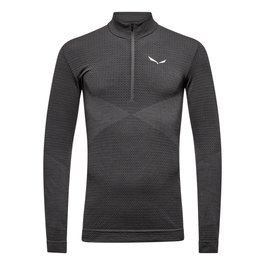 SALEWA ZEBRU MED WARM AMR M 1/2Z TEE - TEKNINEN MERINOALUSPAITA