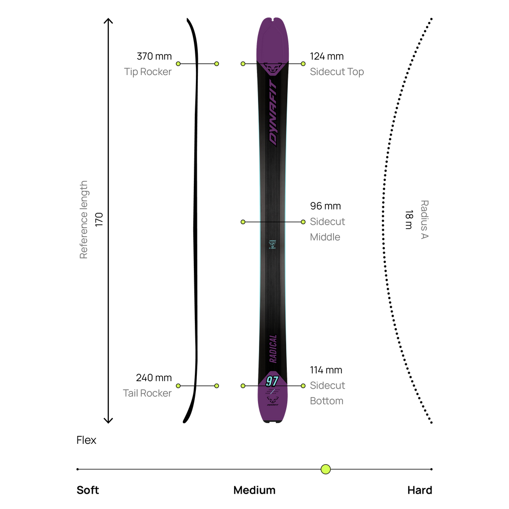 DYNAFIT RADICAL 97 W SKI - VAPAALASKUSUKSET